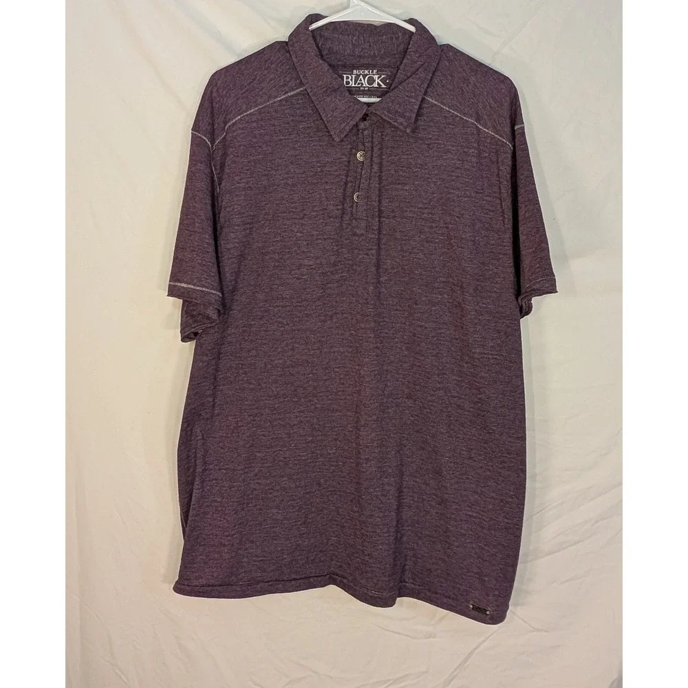 Buckle Black No. 48 Mens Athletic Fit Polo Shirt Purple XXL Short Sleeve